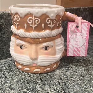 Peppermint & Pine Nutcracker Mug with Brown Accents